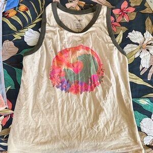 NATURAL LIFE Cream Tank Top with Colorful Graphic